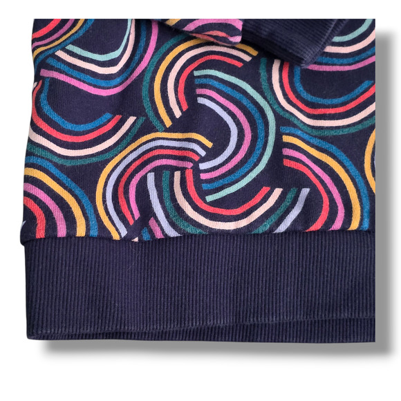 Hanna Andersson 10 Rainbow Print Balloon Sleeve French Terry Sweatshirt - Picture 5 of 8